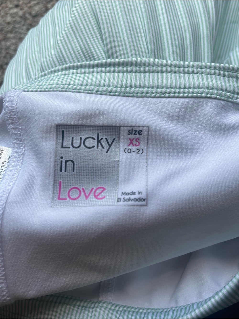 Pleated Lightweight Women Tennis Skirt in Green and White Strips - Picture 4 of 4